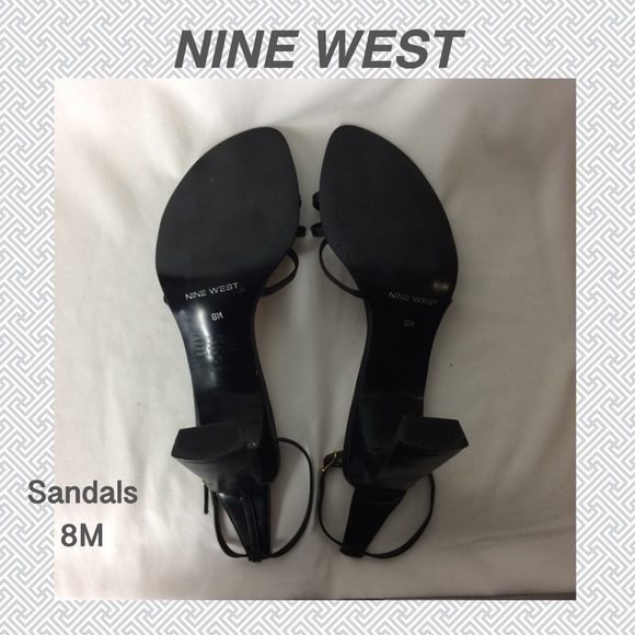 Nine West Black Sandals w/Ankle Straps 8M - Picture 4 of 5
